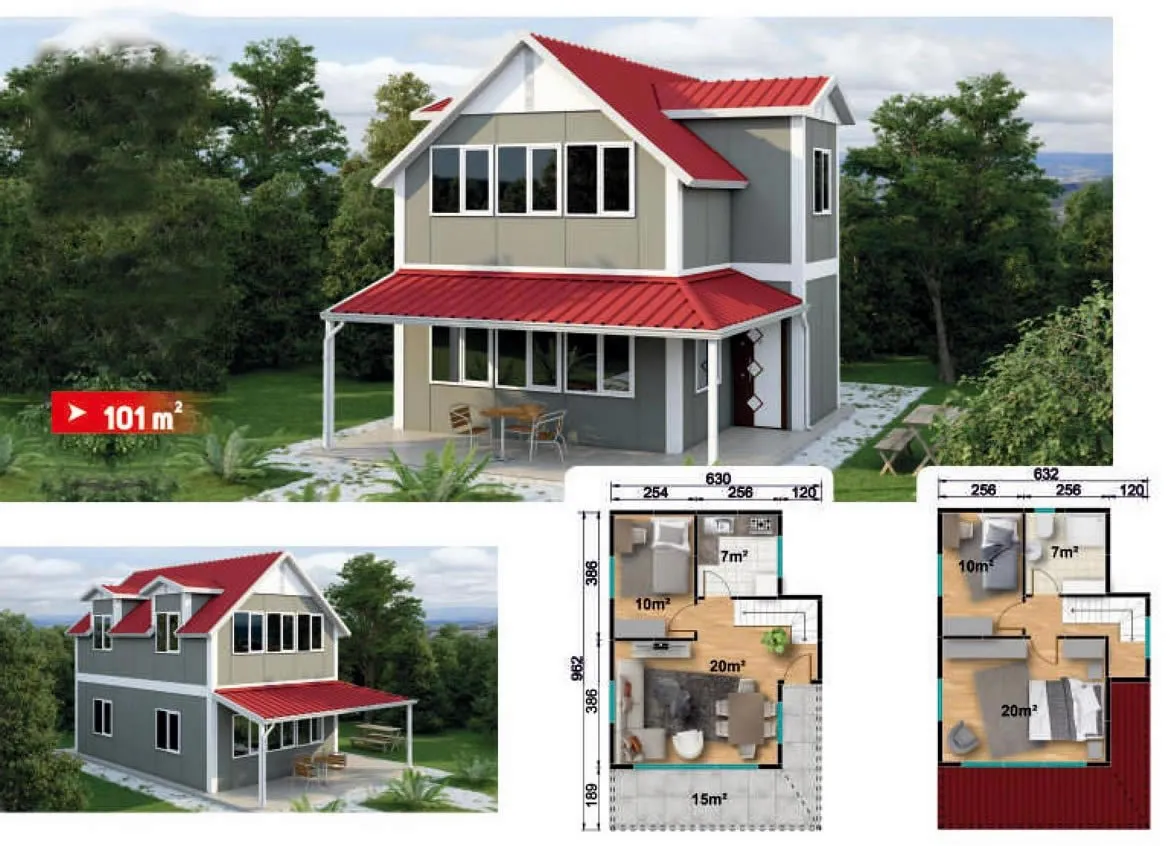 Dubleks Prefabrik Ev - 101 m²