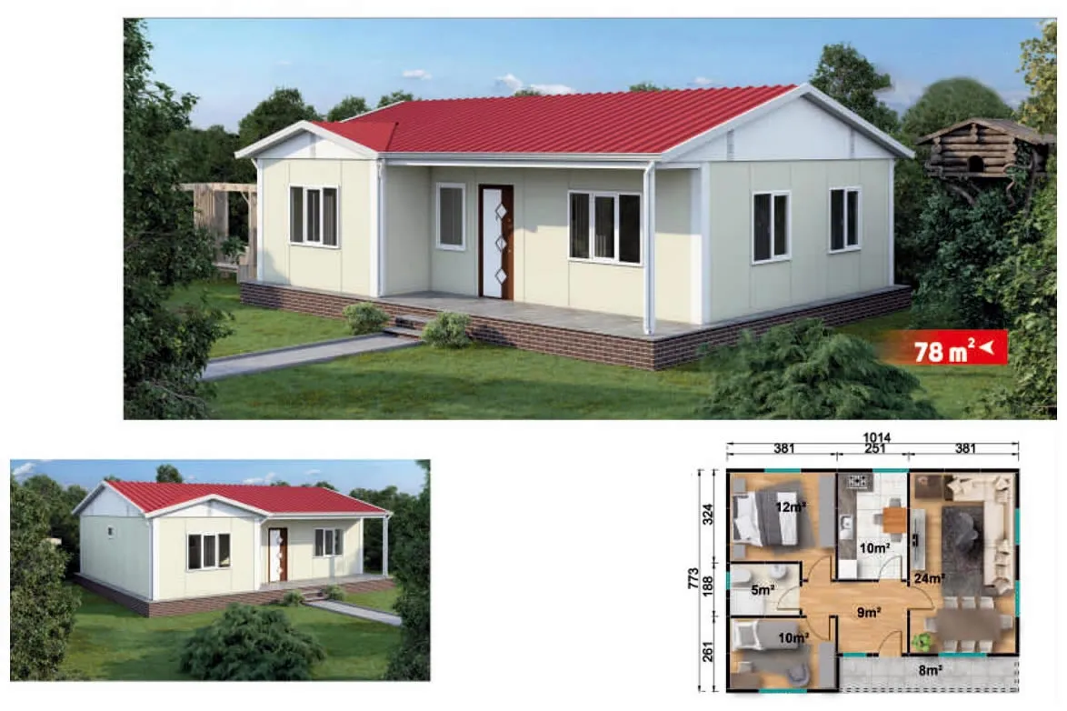 Tek Katlı Prefabrik Ev - 78 m²