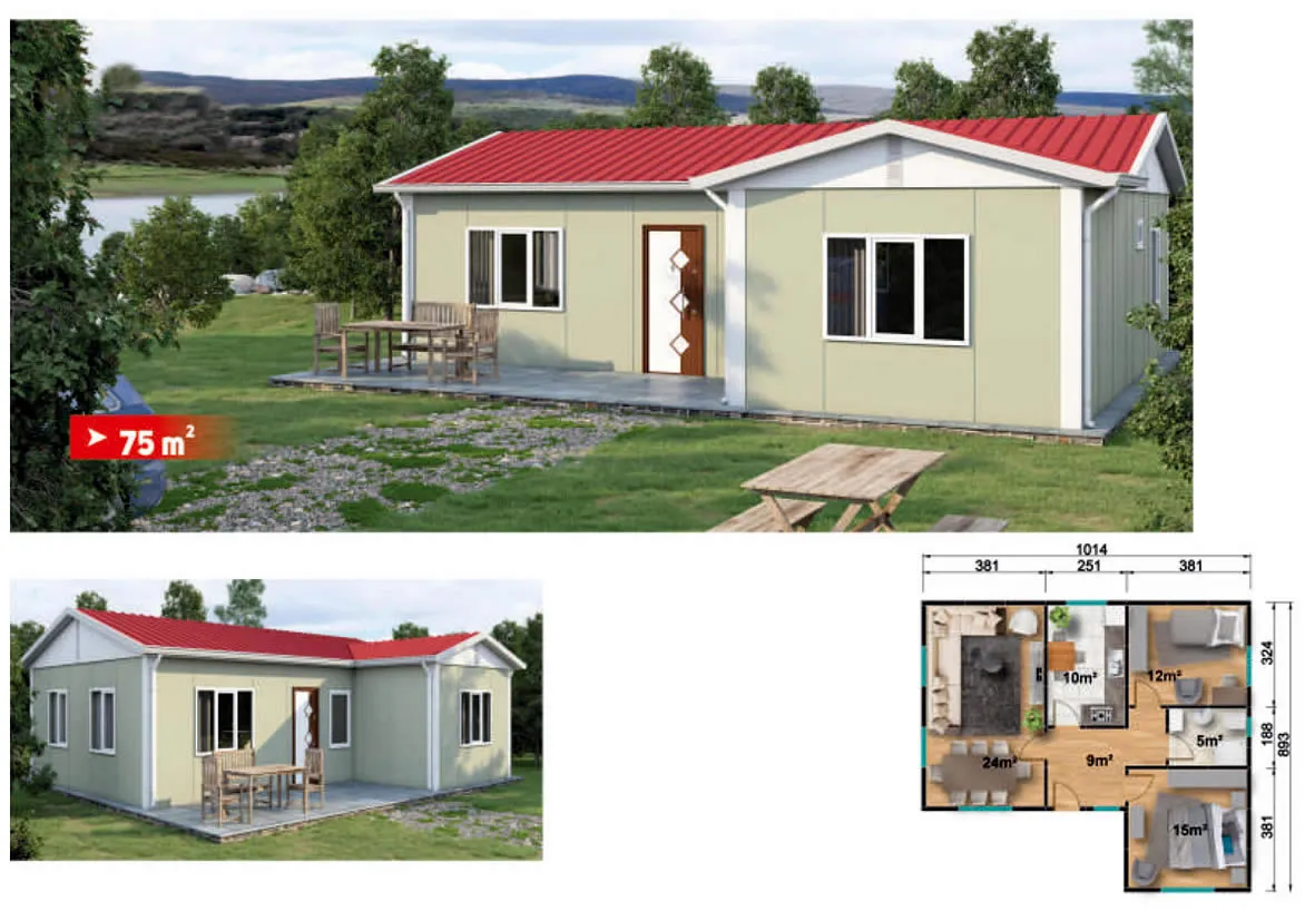 Tek Katlı Prefabrik Ev - 75 m²