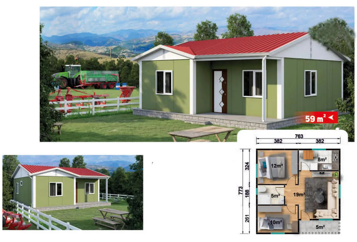 Tek Katlı Prefabrik Ev - 59 m²