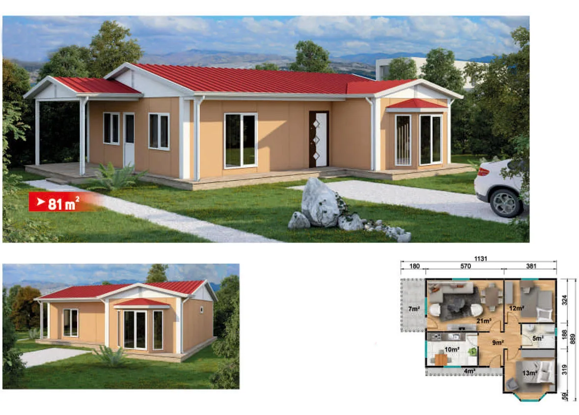 Tek Katlı Prefabrik Ev - 81 m²
