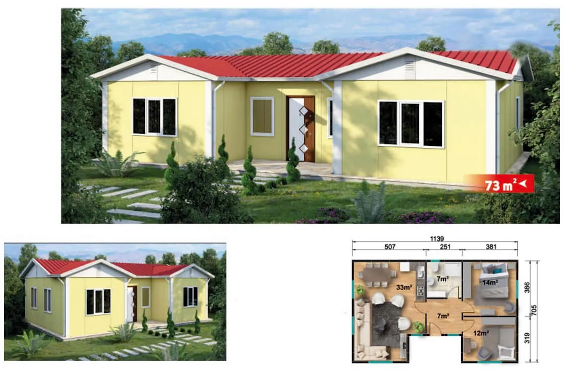 Tek Katlı Prefabrik Ev - 73 m²
